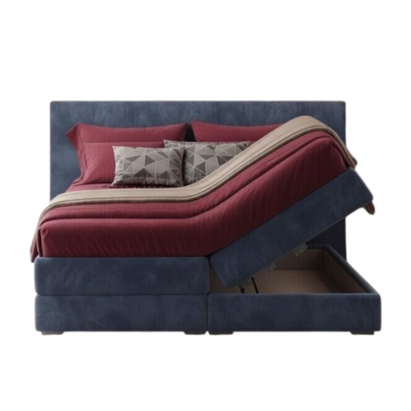 Boxspring Belgium Savero luxury storage bed in Cream — BM Meubelen