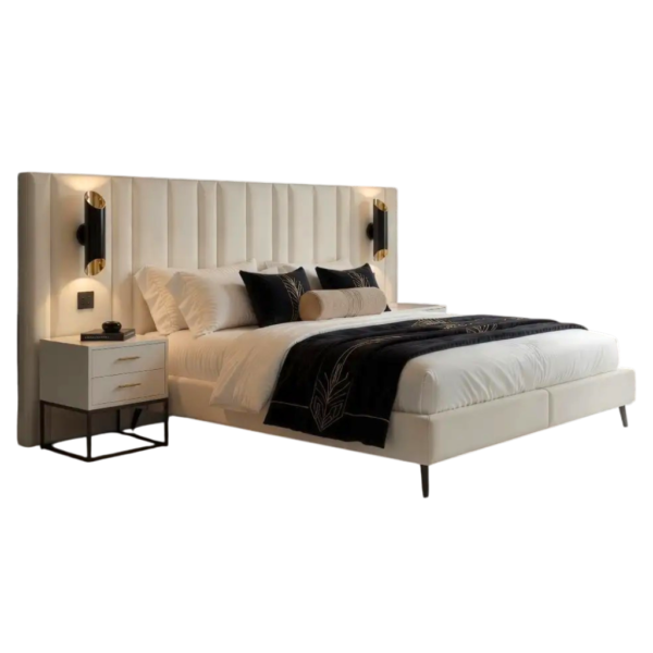 Premium Boxspring Bed Loro in Cream – BM Meubelen Belgium