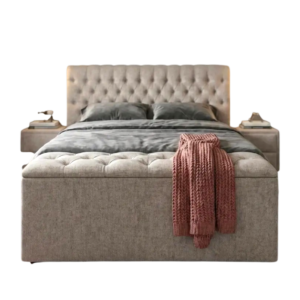 Boxspring Marvello luxury upholstered bed with padded headboard – BM Meubelen