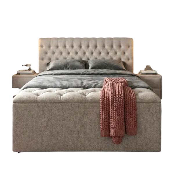 Boxspring Marvello luxury upholstered bed with padded headboard – BM Meubelen