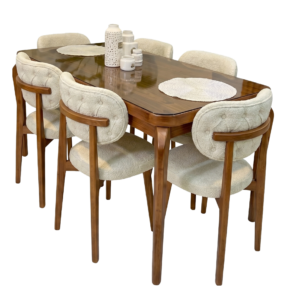Luxe marmeren eettafel Nobelle 6 met gouden frame BM Meubelen